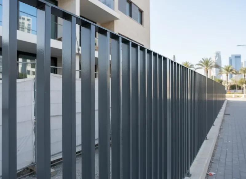 גדר מתכת מגולוונת צבועה בהתזה