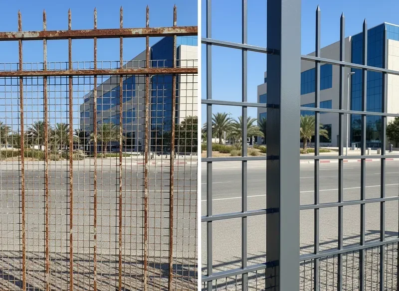 גדר תעשייתית צבועה בצבע דו-רכיבי